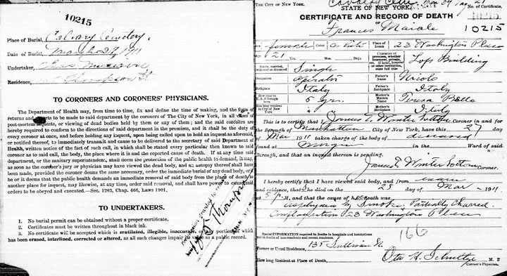 Morris Bernstein death certificate