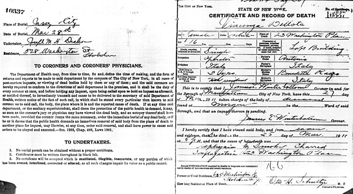 Morris Bernstein death certificate