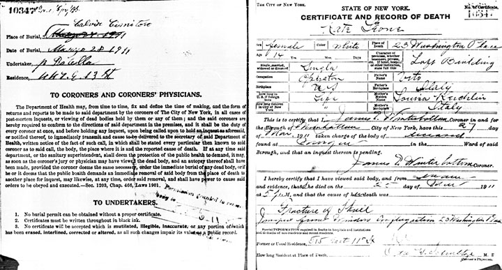 Morris Bernstein death certificate