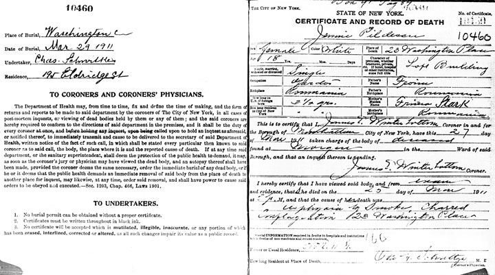 Morris Bernstein death certificate