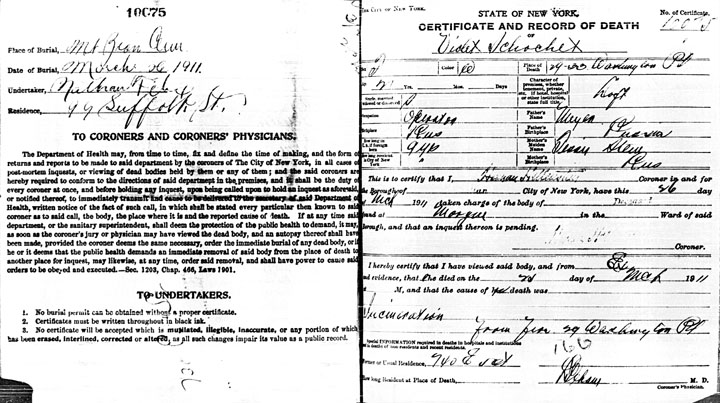 Violet Schochet death certificate