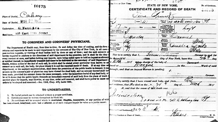 Jennie Franco death certificate