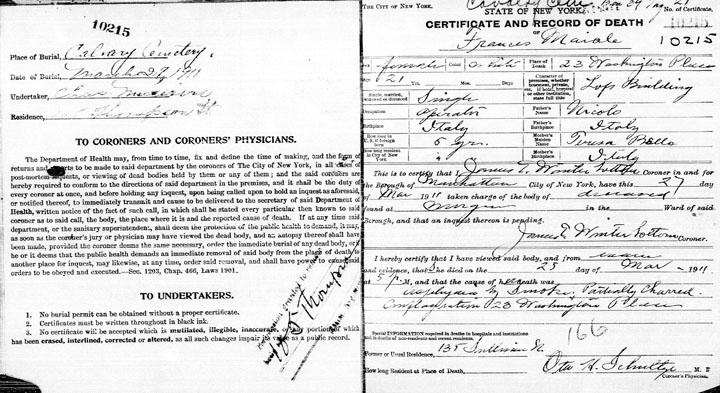 Frances Maiale death certificate