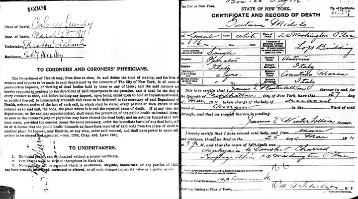 Gaetana Midolo death certificate