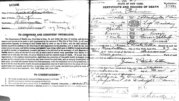 Clara Dockman death certificate