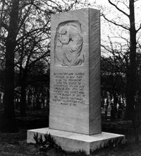 Monument in Evergreen Cemetery for the unidentified victims of the fire