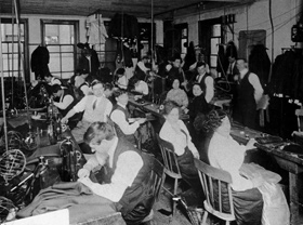 Typical sweatshop of the early 1900's